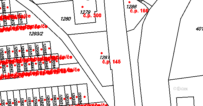 Podmoklice 145, Semily na parcele st. 1281 v KÚ Semily, Katastrální mapa