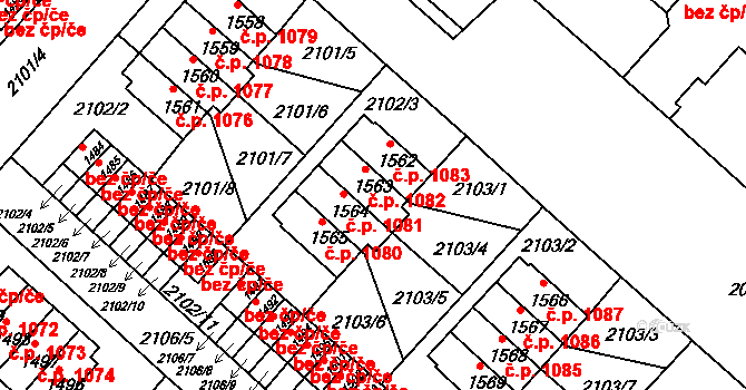 Bělá pod Bezdězem 1082 na parcele st. 1563 v KÚ Bělá pod Bezdězem, Katastrální mapa