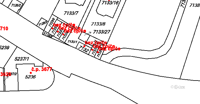 Židenice 772, Brno na parcele st. 7133/6 v KÚ Židenice, Katastrální mapa