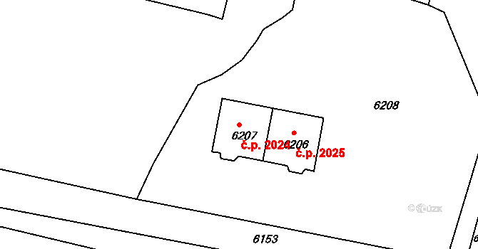 Varnsdorf 2024 na parcele st. 6207 v KÚ Varnsdorf, Katastrální mapa