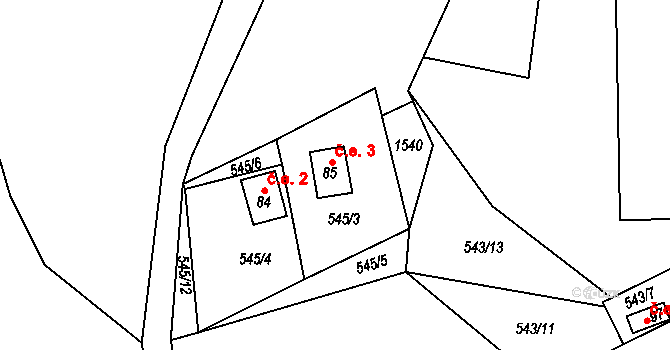 Čachotín 2 na parcele st. 84 v KÚ Čachotín, Katastrální mapa