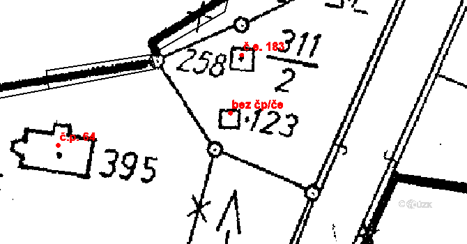 Černíny 38253666 na parcele st. 123 v KÚ Černíny, Katastrální mapa