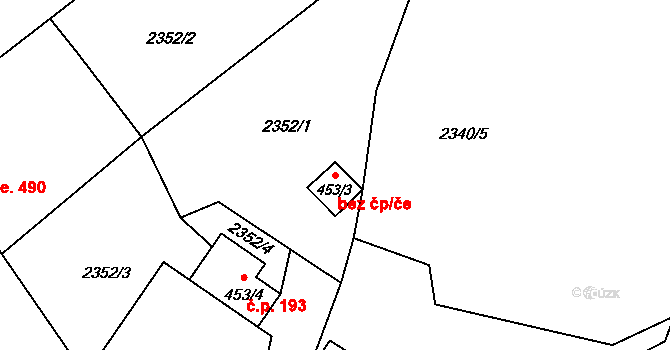 Josefův Důl 38438666 na parcele st. 453/3 v KÚ Antonínov, Katastrální mapa