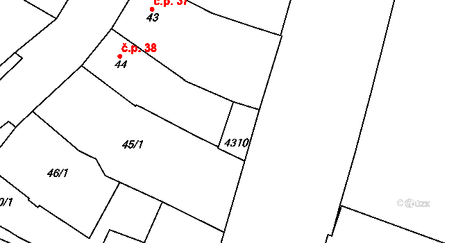 Rakovník 44461666 na parcele st. 45/2 v KÚ Rakovník, Katastrální mapa