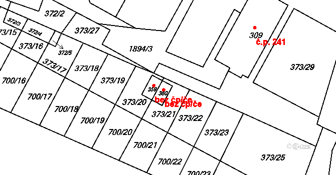 Ostřetín 46706666 na parcele st. 359 v KÚ Ostřetín, Katastrální mapa