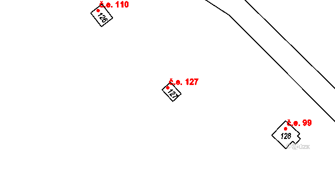 Teletín 127, Krňany na parcele st. 127 v KÚ Teletín, Katastrální mapa