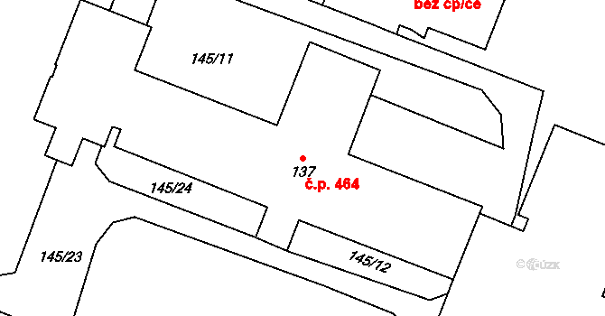 Jilemnice 464 na parcele st. 137 v KÚ Jilemnice, Katastrální mapa