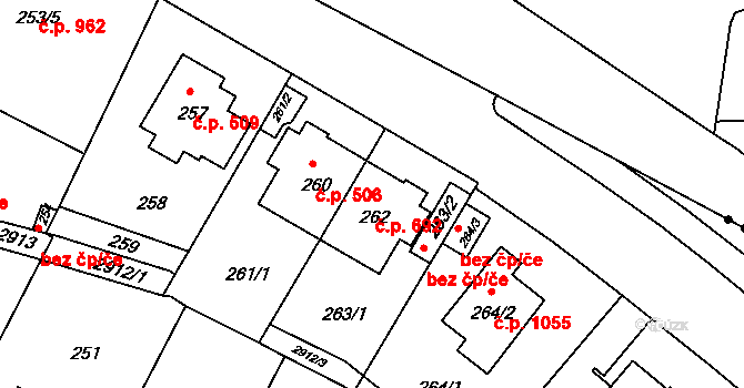 Braník 692, Praha na parcele st. 262 v KÚ Braník, Katastrální mapa