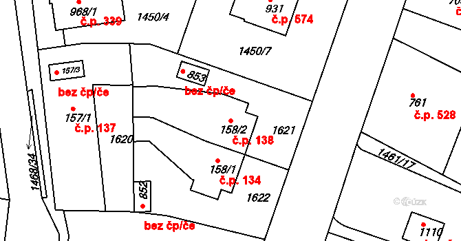 Plotiště nad Labem 138, Hradec Králové na parcele st. 158/2 v KÚ Plotiště nad Labem, Katastrální mapa