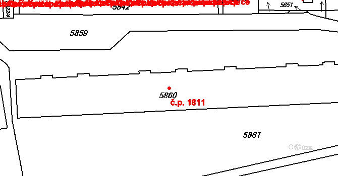 Vsetín 1811 na parcele st. 5860 v KÚ Vsetín, Katastrální mapa