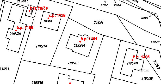 Třeboň II 1161, Třeboň na parcele st. 2195/24 v KÚ Třeboň, Katastrální mapa