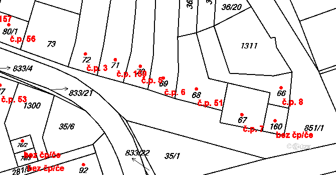 Heroltice 51, Hoštice-Heroltice na parcele st. 68 v KÚ Heroltice, Katastrální mapa