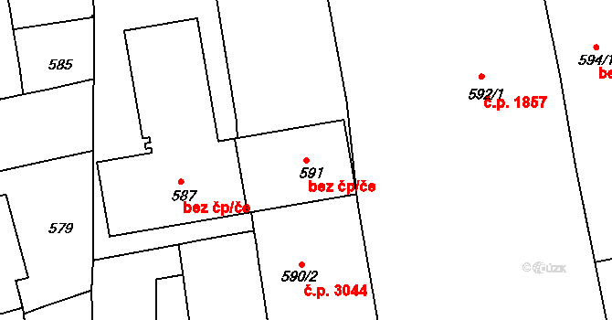 Brno 41304667 na parcele st. 591 v KÚ Královo Pole, Katastrální mapa