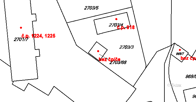 Pelhřimov 43086667 na parcele st. 2703/68 v KÚ Pelhřimov, Katastrální mapa
