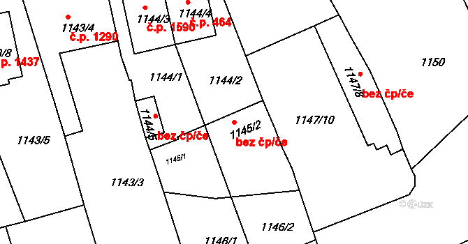 Holešov 47594667 na parcele st. 1145/2 v KÚ Holešov, Katastrální mapa