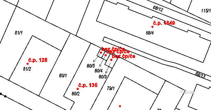 Litoměřice 48763667 na parcele st. 80/4 v KÚ Pokratice, Katastrální mapa