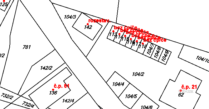 Chotoviny 49179667 na parcele st. 113 v KÚ Jeníčkova Lhota, Katastrální mapa