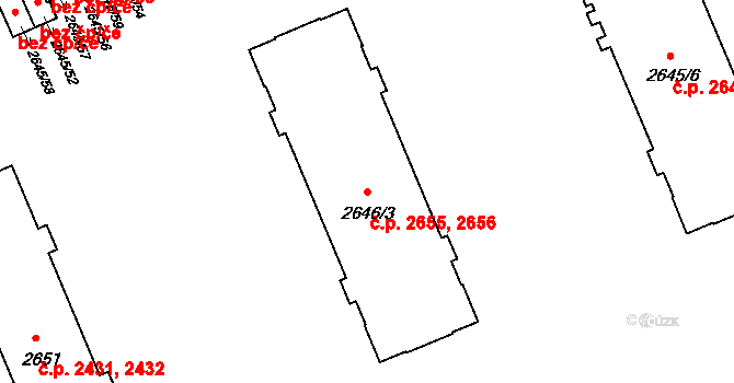 Přerov I-Město 2655,2656, Přerov na parcele st. 2646/3 v KÚ Přerov, Katastrální mapa
