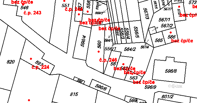 Vracov 246 na parcele st. 560 v KÚ Vracov, Katastrální mapa