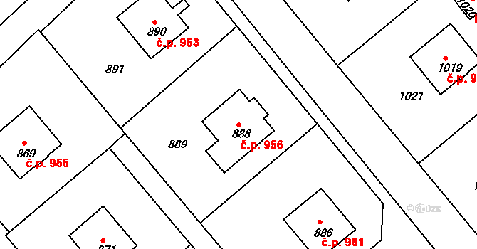 Rýmařov 956 na parcele st. 888 v KÚ Rýmařov, Katastrální mapa