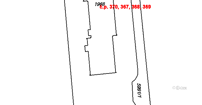 Dolní Předměstí 367,368,369,370, Polička na parcele st. 1968 v KÚ Polička, Katastrální mapa