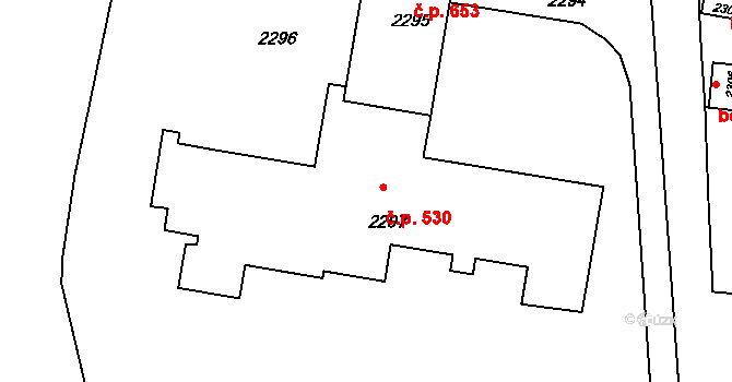 Mimoň I 530, Mimoň na parcele st. 2297 v KÚ Mimoň, Katastrální mapa