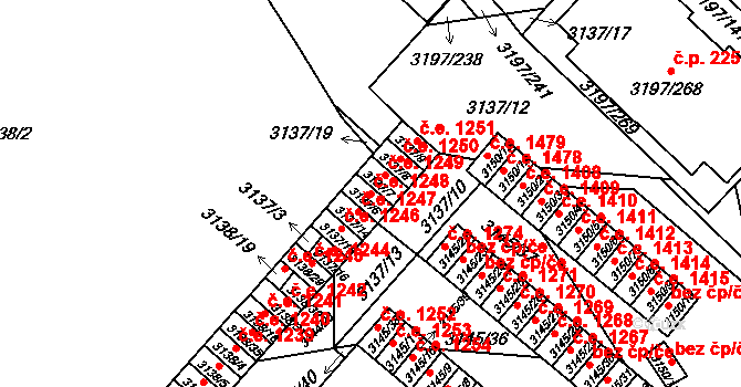 Pelhřimov 1248 na parcele st. 3137/6 v KÚ Pelhřimov, Katastrální mapa