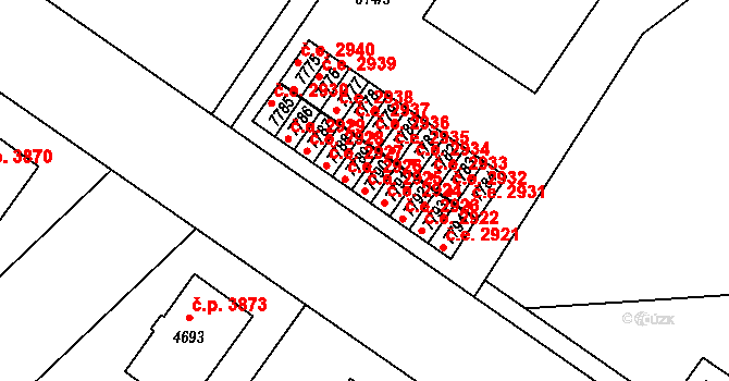 Zlín 2925 na parcele st. 7790 v KÚ Zlín, Katastrální mapa