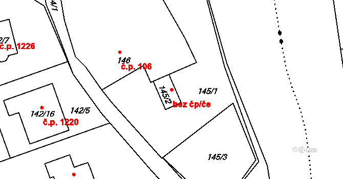 Třinec 40213668 na parcele st. 145/2 v KÚ Lyžbice, Katastrální mapa