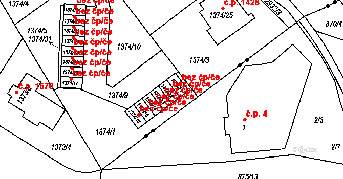Rychnov nad Kněžnou 41978668 na parcele st. 1374/12 v KÚ Rychnov nad Kněžnou, Katastrální mapa