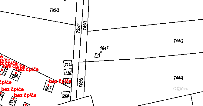 Jablonec nad Jizerou 44304668 na parcele st. 744/3 v KÚ Bratrouchov, Katastrální mapa