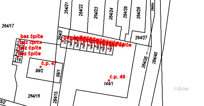 Dublovice 44362668 na parcele st. 144/14 v KÚ Zvírotice, Katastrální mapa