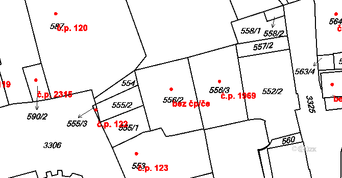 Pelhřimov 45276668 na parcele st. 556/2 v KÚ Pelhřimov, Katastrální mapa