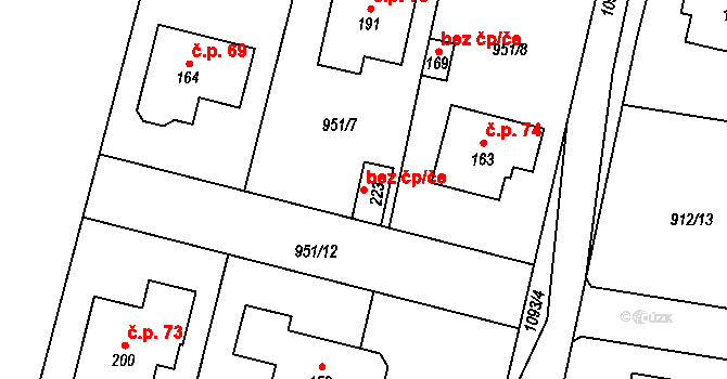 Rodvínov 68912668 na parcele st. 223 v KÚ Jindřiš, Katastrální mapa