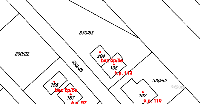 Seč 83121668 na parcele st. 204 v KÚ Seč u Blovic, Katastrální mapa