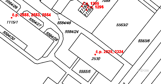 Žatec 2324,2325 na parcele st. 2530 v KÚ Žatec, Katastrální mapa
