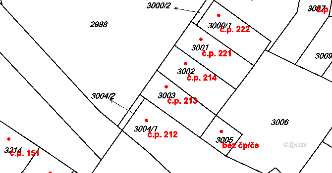Mimoň I 213, Mimoň na parcele st. 3003 v KÚ Mimoň, Katastrální mapa