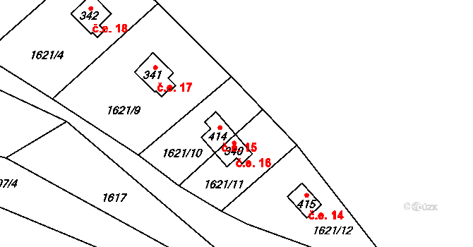 Doubravice 2.díl 15, Vranov na parcele st. 414 v KÚ Vranov u Čerčan, Katastrální mapa
