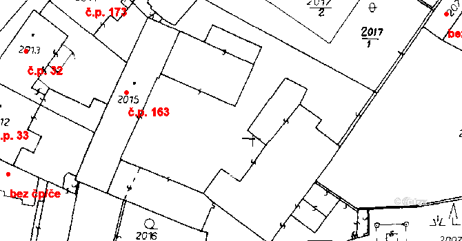 Poděbrady III 163, Poděbrady na parcele st. 2015 v KÚ Poděbrady, Katastrální mapa