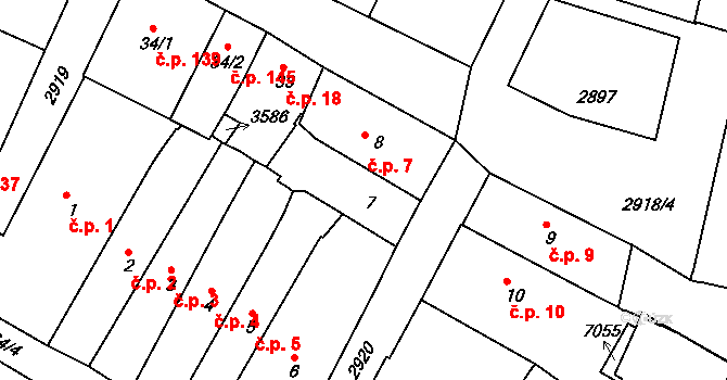 Chrudim I 7, Chrudim na parcele st. 7 v KÚ Chrudim, Katastrální mapa