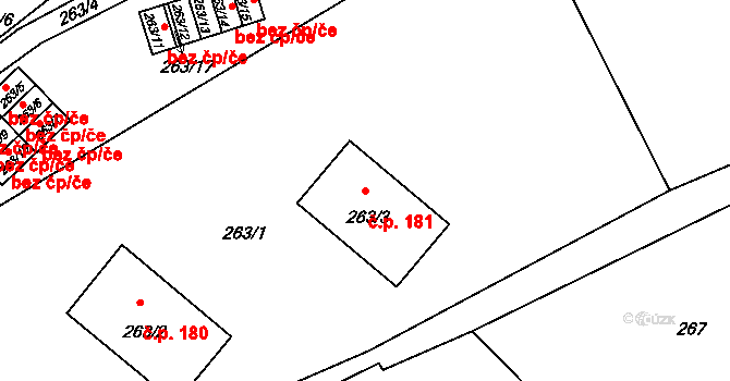 Dolní Libchava 181, Česká Lípa na parcele st. 263/3 v KÚ Dolní Libchava, Katastrální mapa