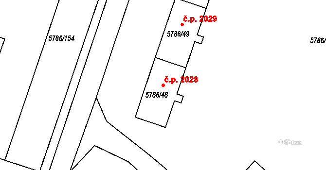 Česká Lípa 2028 na parcele st. 5786/48 v KÚ Česká Lípa, Katastrální mapa