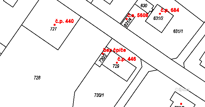 Ústí nad Labem 38834669 na parcele st. 730/2 v KÚ Bukov, Katastrální mapa