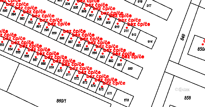 Horní Benešov 40181669 na parcele st. 883 v KÚ Horní Benešov, Katastrální mapa