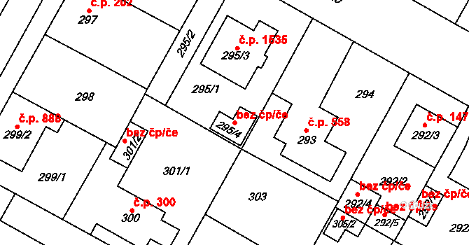 Plzeň 41645669 na parcele st. 295/4 v KÚ Bolevec, Katastrální mapa