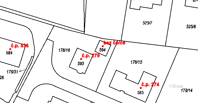 Statenice 42432669 na parcele st. 594 v KÚ Statenice, Katastrální mapa