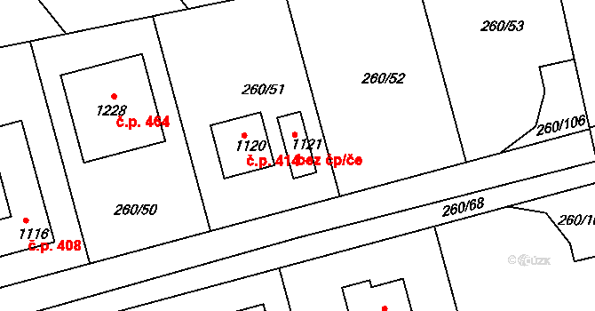 Brandýsek 43149669 na parcele st. 1121 v KÚ Brandýsek, Katastrální mapa