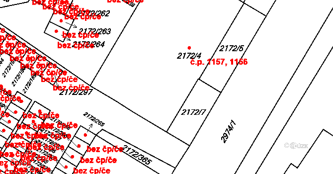 Předměstí 1157, Opava na parcele st. 2172/4 v KÚ Opava-Předměstí, Katastrální mapa
