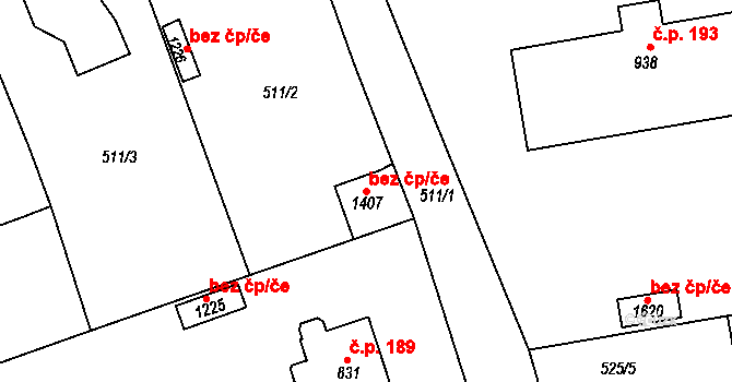 Broumov 50254669 na parcele st. 1407 v KÚ Broumov, Katastrální mapa