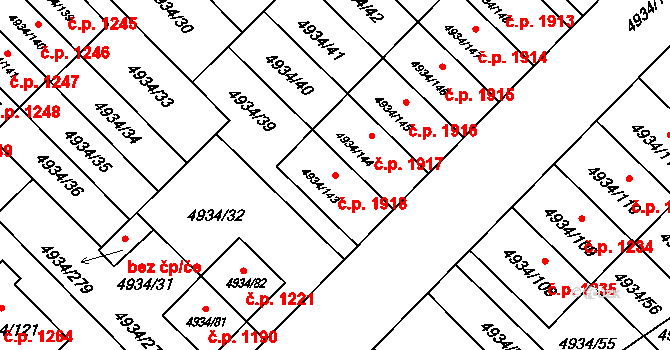 Zábřeh 1918 na parcele st. 4934/143 v KÚ Zábřeh na Moravě, Katastrální mapa